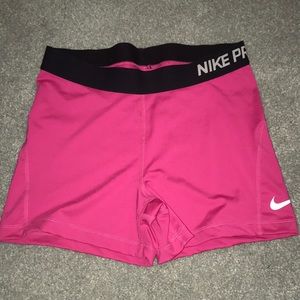 Hot Pink Nike Pro Spandex Shorts